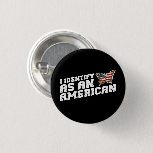 I Identify As An American Butterfly American Flag 1 Inch Round Button