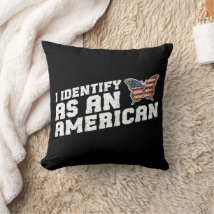 I Identify As An American Butterfly American Flag Throw Pillow
