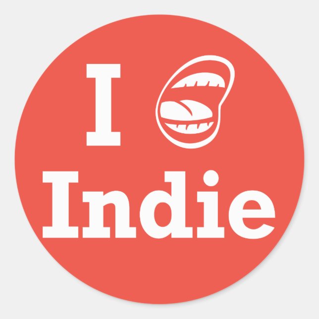 I [☺] Indie Classic Round Sticker (Front)