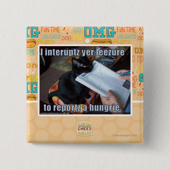 I interupt yer Leezure 2 Inch Square Button (Front)