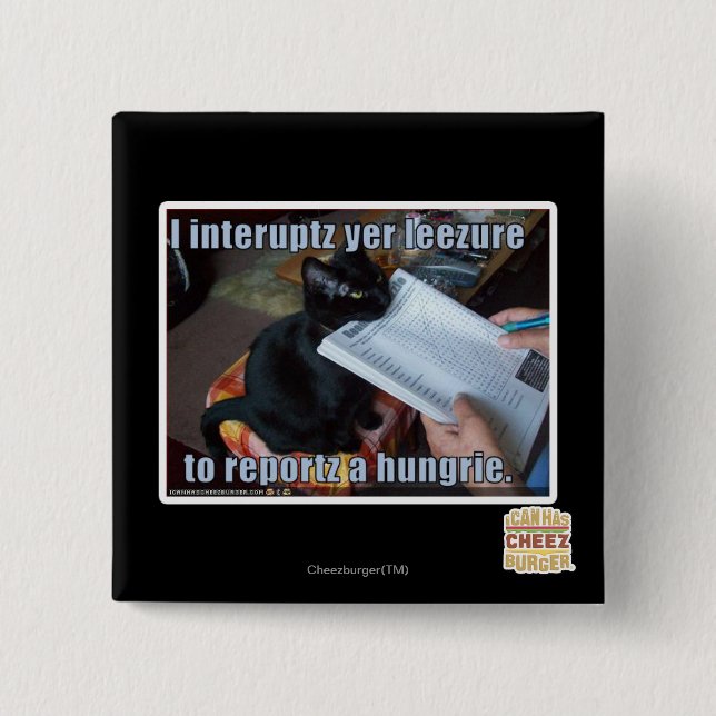 I interupt yer Leezure 2 Inch Square Button (Front)