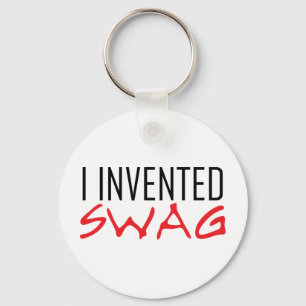 I Invented Swag Red Keychain