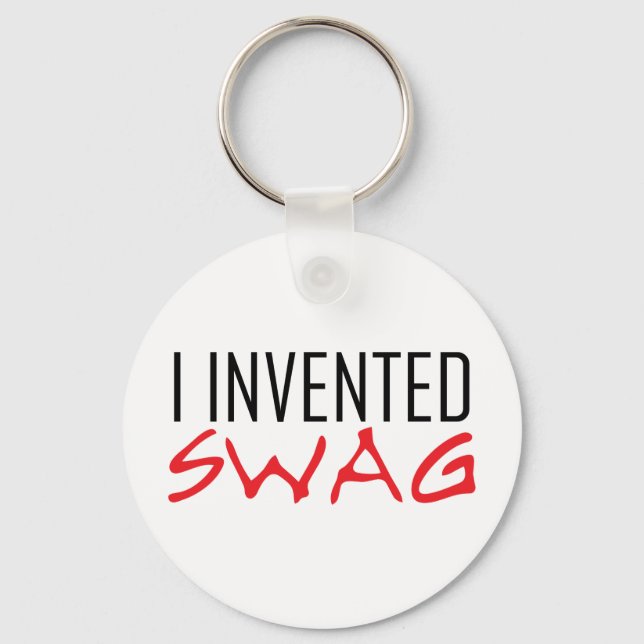 I Invented Swag Red Keychain (Front)