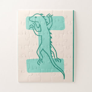 "I is for Iguana" Alphabet Poster Jigsaw Puzzle