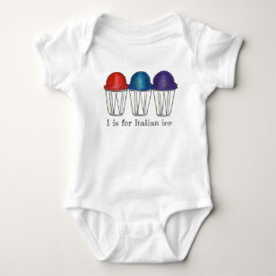 I is for Italian Ice Shaved Snocone Sno Cone Food Baby Bodysuit