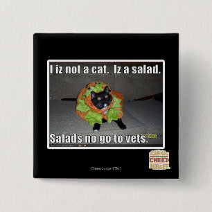 I iz not a cat. Iz a salad. 2 Inch Square Button