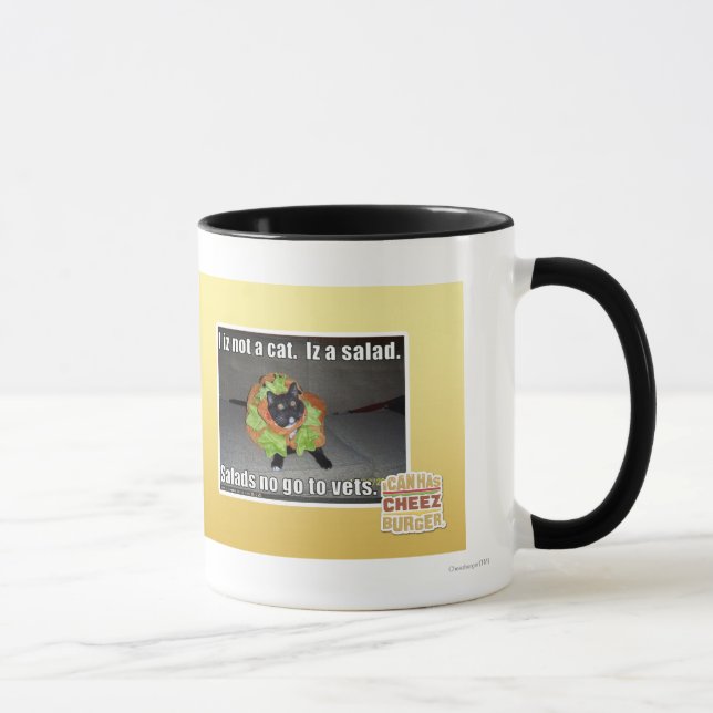 I iz not a cat. Iz a salad. Mug (Right)