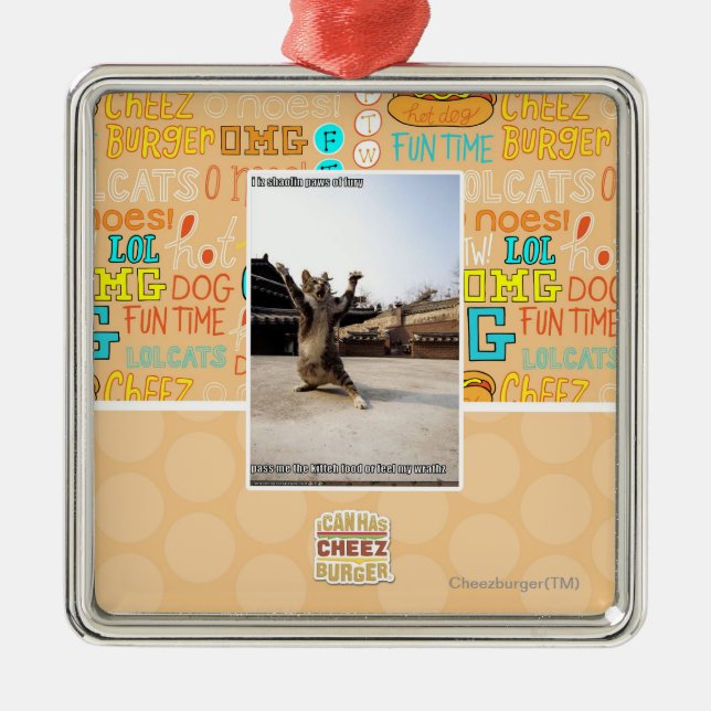 I iz shaolin paws of fury metal ornament (Front)