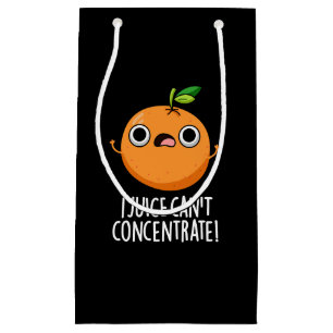I Juice Can't Concentrate Cute Orange Pun Dark BG Small Gift Bag