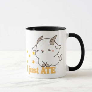 I Just Ate" Cute Goat Kawaii Starry Snack Time Des Mug