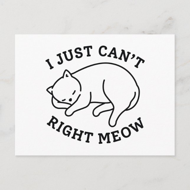 I Just Can’t Right Meow Postcard (Front)