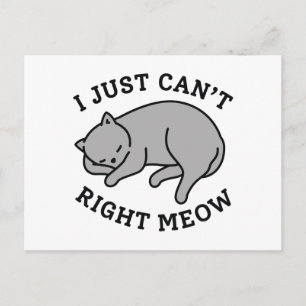 I Just Can’t Right Meow Postcard