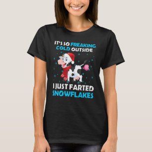 I Just Farted Snowflakes Cow Christmas Sarcasm T-Shirt