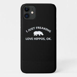 I Just Freaking Love Hippos Gift iPhone 11 Case
