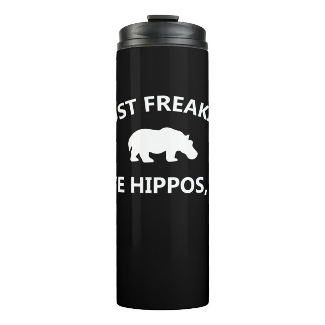 I Just Freaking Love Hippos Gift Thermal Tumbler (Front)