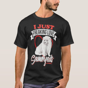 I JUST FREAKING LOVE SAMOYEDS Dog Raglan Baseball T-Shirt