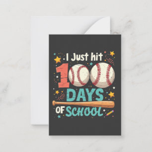 I  Just Hit 100 Days of School 100 Days Baseball  Card