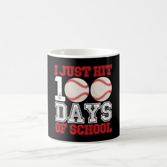 I Just Hit 100 Days of School Baseball Coffee Mug (Center)