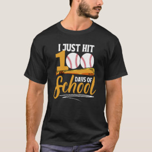 I Just Hit 100 Days Of School Baseball Happy 100th T-Shirt