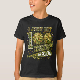 I Just Hit 100 Days Of School Camouflage Baseball T-Shirt