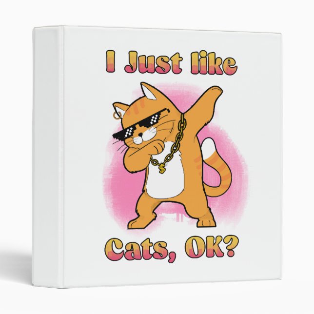 I Just Like Cats, OK Dabbing Cat Binder (Front/Spine)