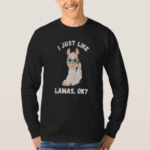 I Just Like Lamas  Cute Alpaca Farm Lama T-Shirt