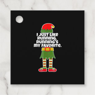 I Just Like to Run Running Runner Christmas Elf Favour Tags