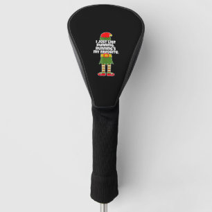 I Just Like to Run Running Runner Christmas Elf Golf Head Cover