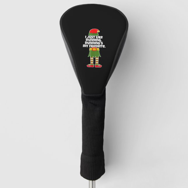 I Just Like to Run Running Runner Christmas Elf Golf Head Cover (Front)