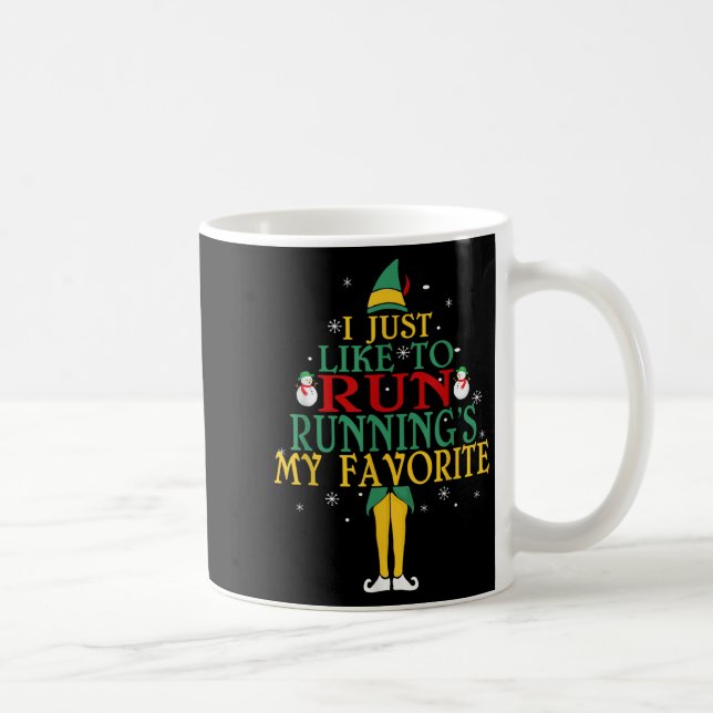 I Just Like To Run Running's My Favourite Christma Coffee Mug (Right)