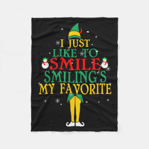I Just Like To Smile Smiling's My Favorite Christm Fleece Blanket