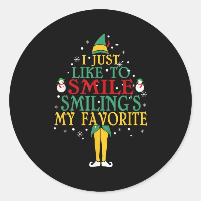 I Just Like To Smile Smiling's My Favourite Christ Classic Round Sticker (Front)
