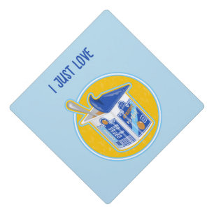 I just love apricot yogurt graduation cap topper
