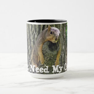 I Just Need My Coffee, Sleepy Squirrel Mug