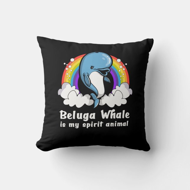 I Just Really Like Beluga Whales Ocean Animals Throw Pillow (Front)