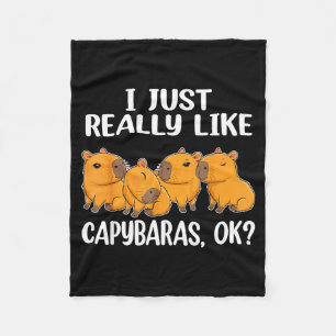 I Just Really Like Capybaras Ok Capybara Animal Ro Fleece Blanket