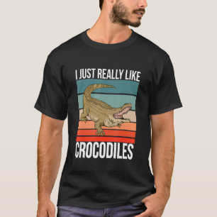 I Just Really Like Crocodiles Retro Croc Reptile T-Shirt