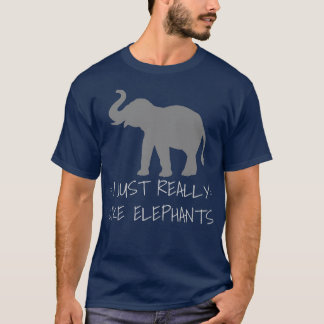 I Just Really Like Elephants Cute Retro Elephant L T-Shirt