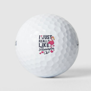 I Just Really Like Flamingos Shirt for Women Girls Golf Balls