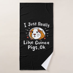 I Just Really Like Guinea Guinea Pig Kawaii Bath Towel