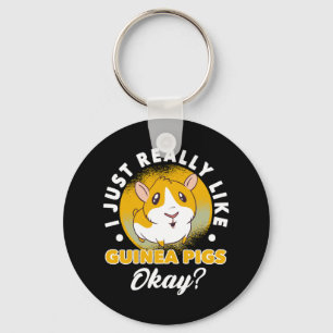 I Just Really Like Guinea Pigs Cavy Roddent Keychain