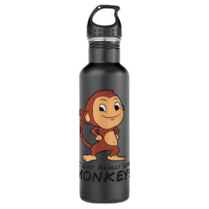 I Just Really Like Monkeys Cute Monkey  710 Ml Water Bottle