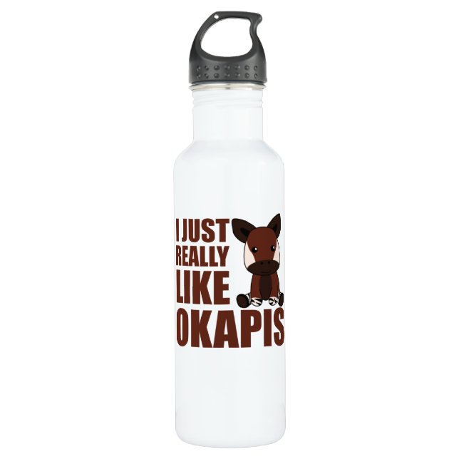 I Just Really Like Okapi's Cute Okapi 710 Ml Water Bottle (Front)