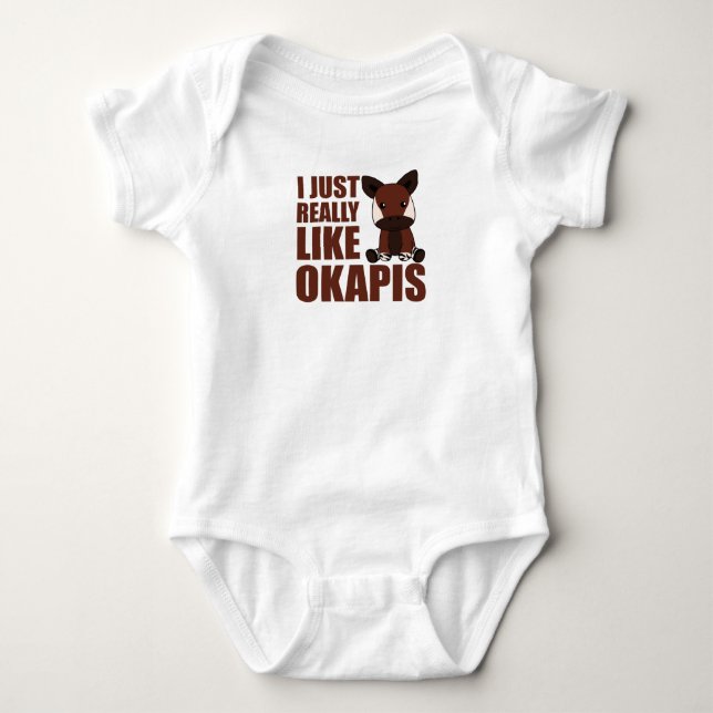 I Just Really Like Okapi's Cute Okapi Baby Bodysuit (Front)