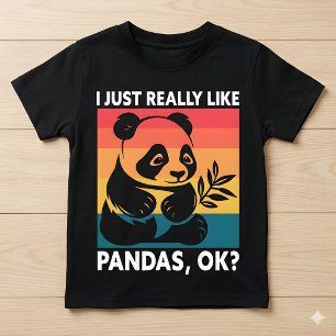 I Just Really Like Pandas OK – Cute Retro Panda  T-Shirt