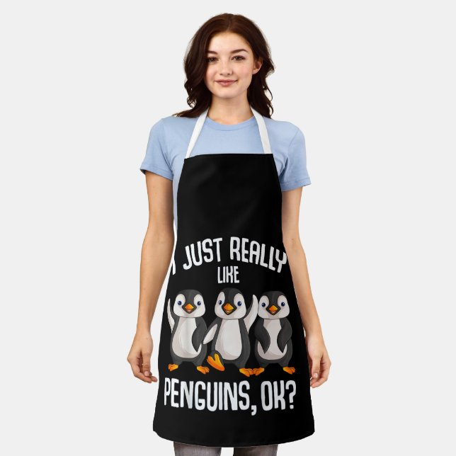 I Just Really Like Penguins Kids Girl Boys Women P Apron (Worn)