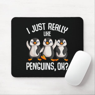 I Just Really Like Penguins Kids Girl Boys Women P Mouse Pad