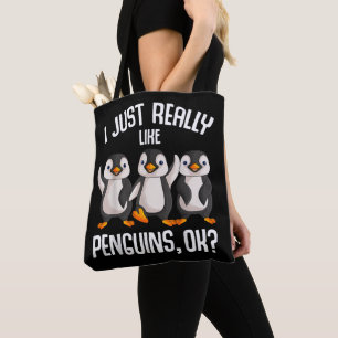 I Just Really Like Penguins Kids Girl Boys Women P Tote Bag