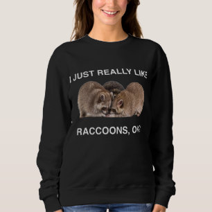 I Just Really Like Raccoons OK Three Raccoon Panda Sweatshirt