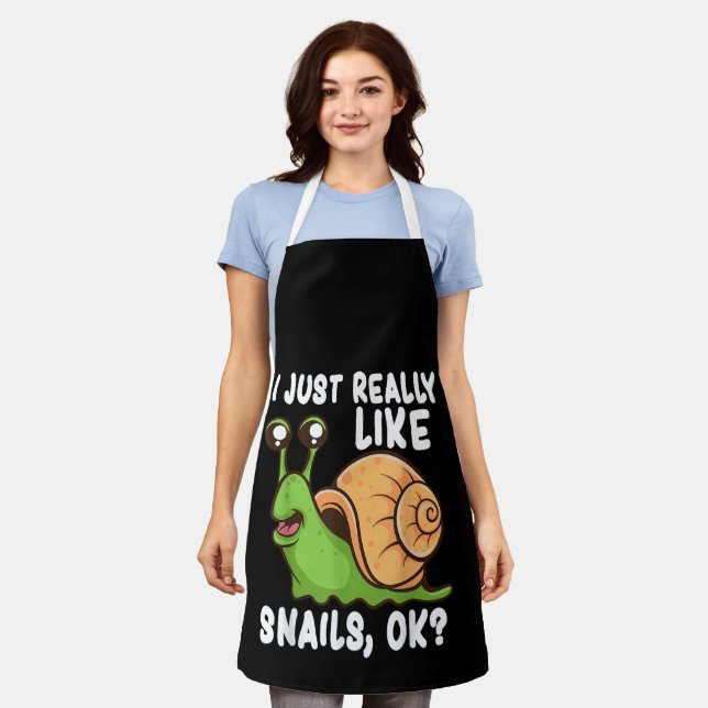 I Just Really Like Snails, Ok Funny Snail Lover Gi Apron (Worn)